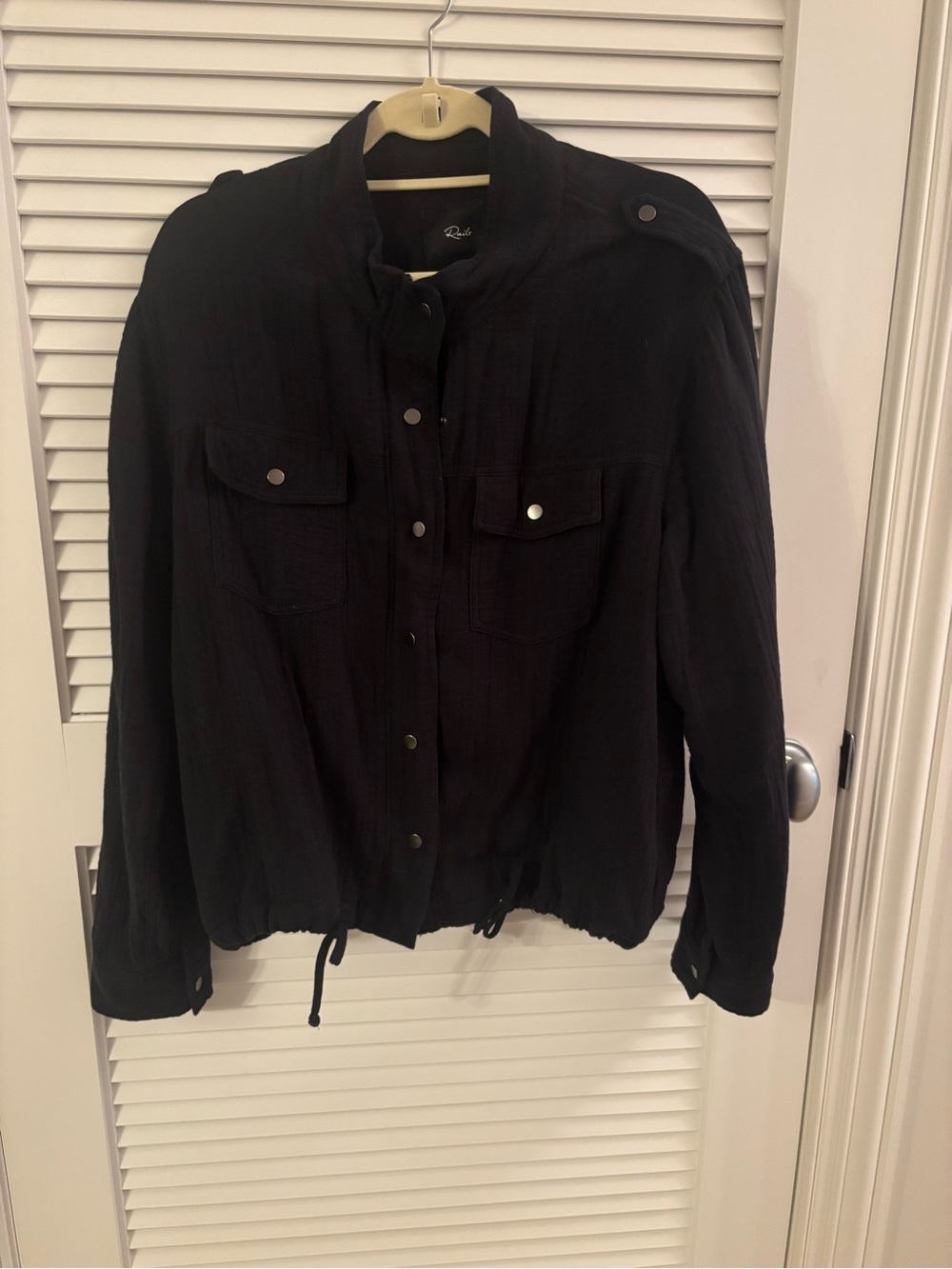 Rails Black Utility Jacket with Button-Front